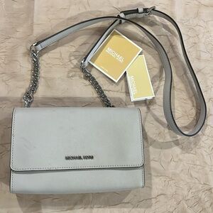 MICHAEL Michael Kors Women’s Gray Saffiano Leather 3-in-1 Crossbody